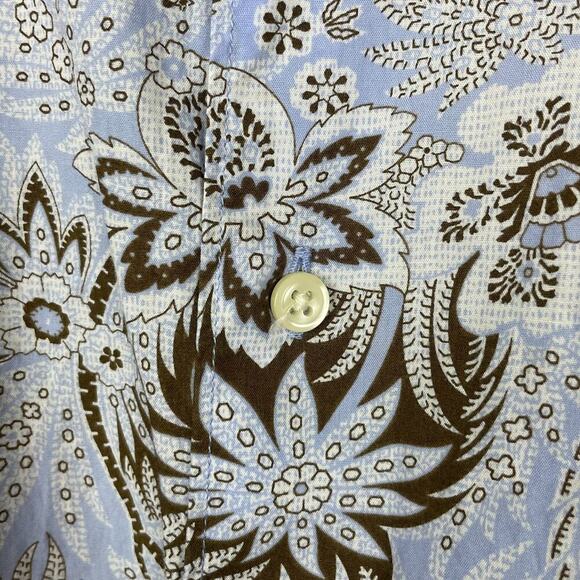 Cremieux Classics Men’s XXL Shirt – Light Blue Brown Paisley 100% Cotton - Picture 5 of 7